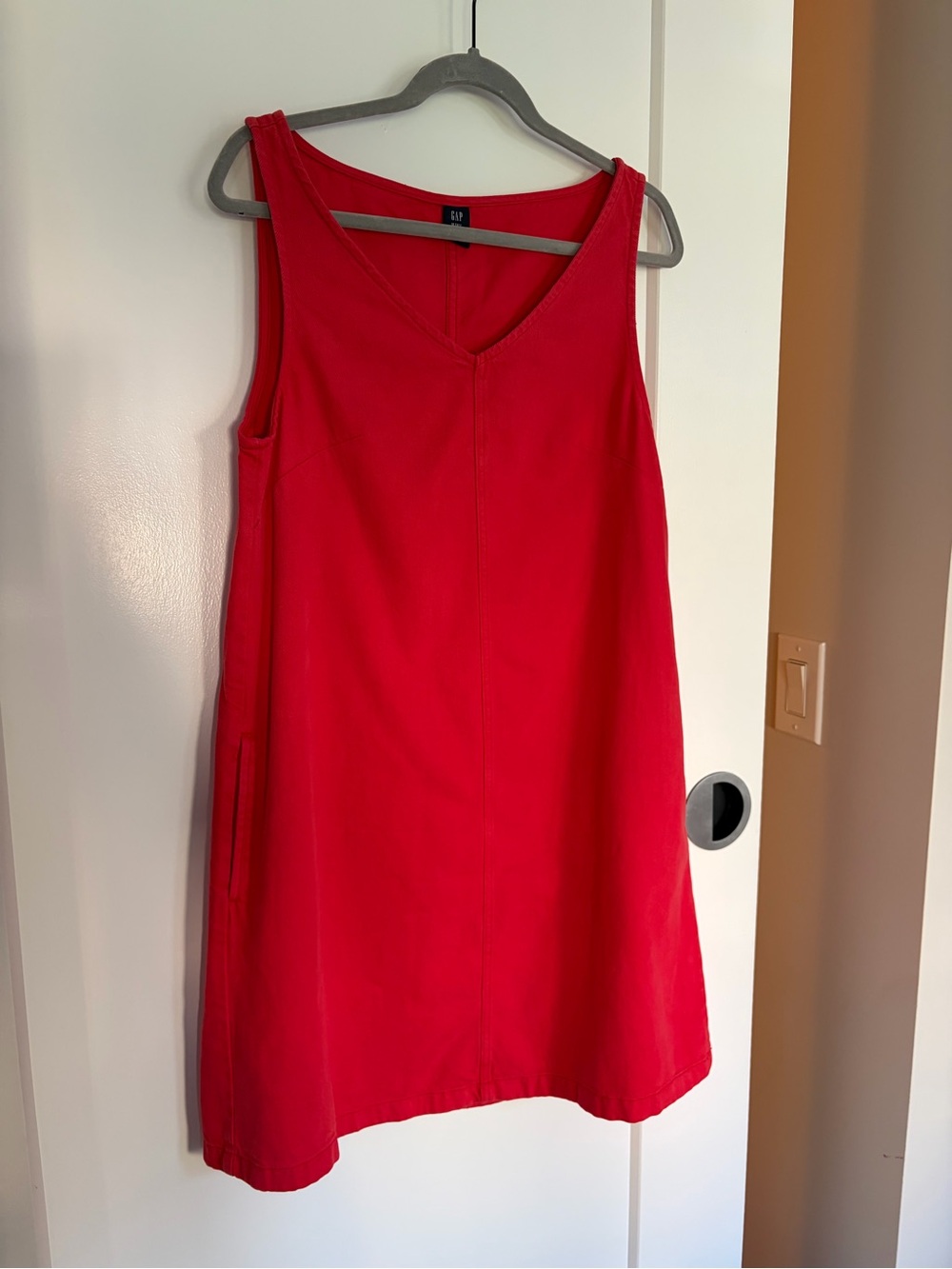 Gap Red Denim Shift Dress
